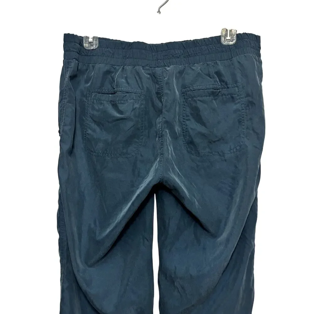 Loft Lounge Capri Pants Drawstring Pull On Style Pockets Solid Blue Women's 6